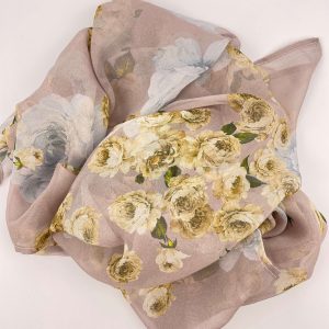 Hodvábny šál Silver Rose