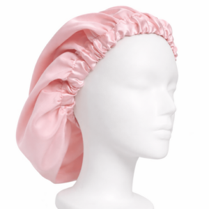 ružová čiapka na hlavu na spanie zo 100 % hodvábu
